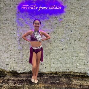 Glamour Purple and White Dance Costume